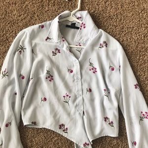 forever 21 flower long sleeve shirt